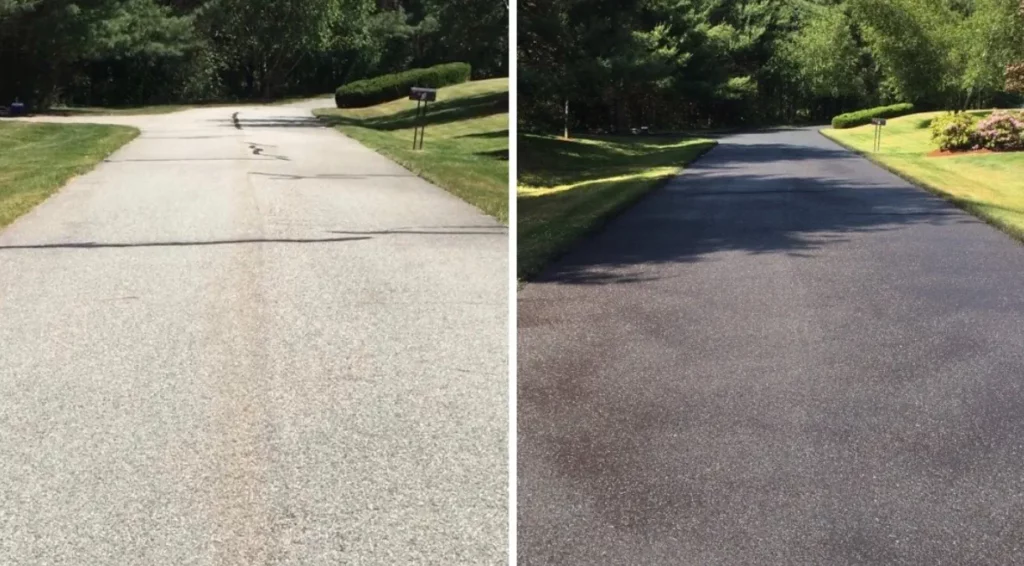 Before & After Sealcoating in Massachusetts
