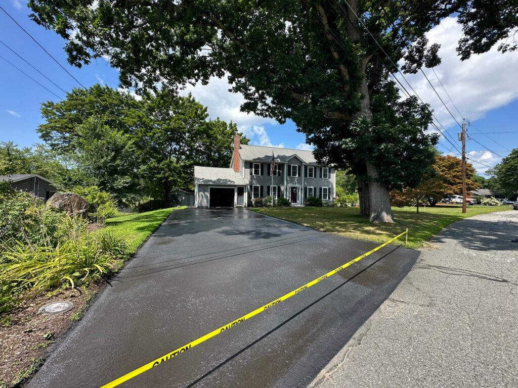 Driveway Sealcoating and Crack Filling in Billerica, Massachusetts